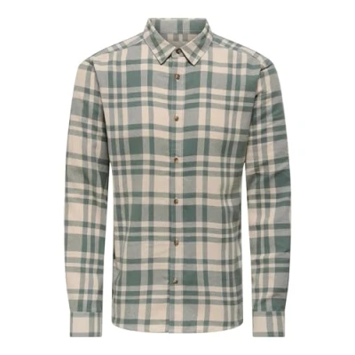 Afbeelding van Only &amp; Sons Overhemd Onsgudmund Ls Checked Shirt Noos 22007112 Balsam Green/silver Lining Mannen Maat S