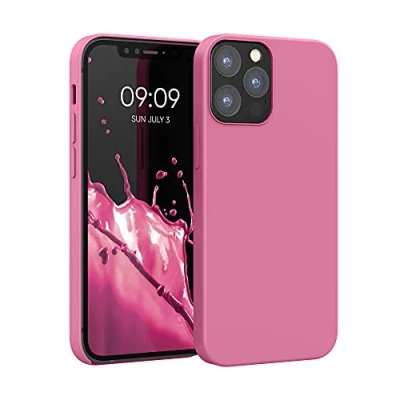 Afbeelding van kwmobile telefoonhoesje geschikt voor Apple iPhone 12 / Pro Hoesje met siliconen coating Smartphone case in zoetroze