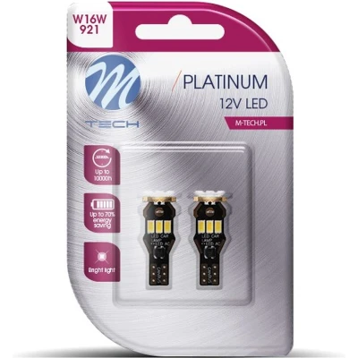 Afbeelding van M Tech Led W16W / T15 12V Platinum 9x diode Wit Set