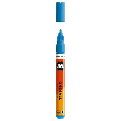 Afbeelding van Molotow ONE4ALL 2mm Acryl Marker Lichtblauw Geschikt voor vele oppervlaktes zoals canvas, hout, steen, keramiek, plastic, glas, papier, leer...