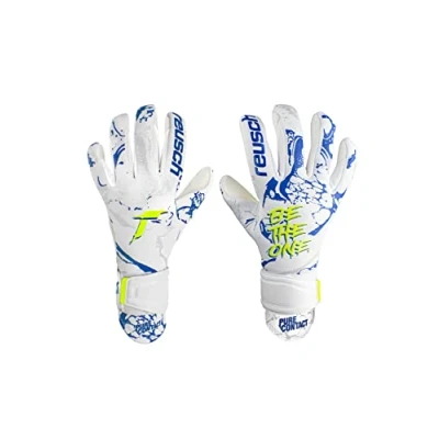 Afbeelding van Reusch Contact Silver Junior Keepershandschoenen voor kinderen, Maat: 7, White deep blue