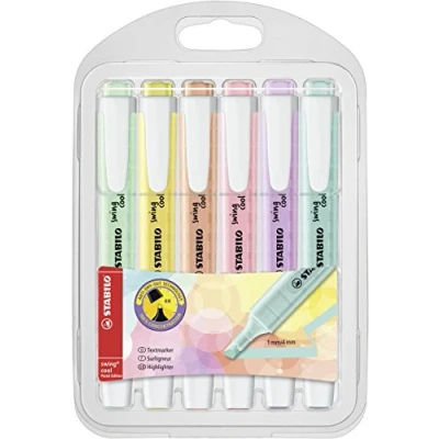 Afbeelding van Markeerstift STABILO Swing cool 275/6 pastel assorti etui à 6 stuks