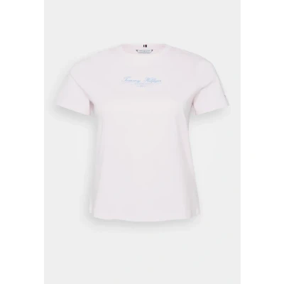 Afbeelding van Tommy Hilfiger Curve Script TEE Tshirt print, Dames, Maat: 46, Light pink