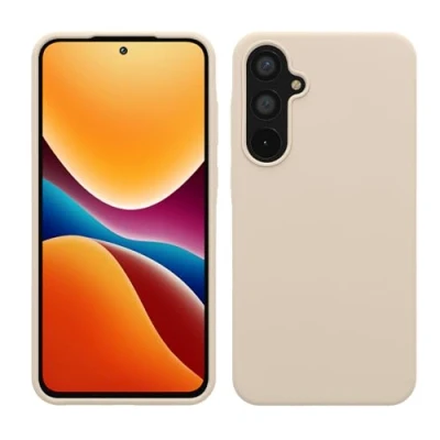 Afbeelding van kwmobile telefoonhoesje geschikt voor Samsung Galaxy A55 5G Hoesje met siliconen coating Smartphone case in mat crème