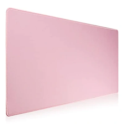 Afbeelding van Jahosin Grote gaming muismat met gestikte randen, [70 x 30 cm] verlengde antislip natuurlijke rubberen basis voor gamer/desktop/kantoor/thuis (70 cm, rozeuk)