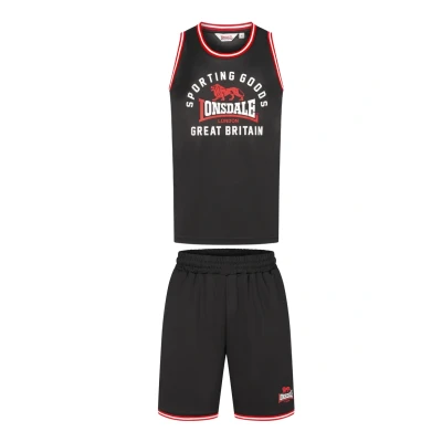 Afbeelding van Lonsdale SET Trainingsbroek, Heren, Maat: Large, Black red white