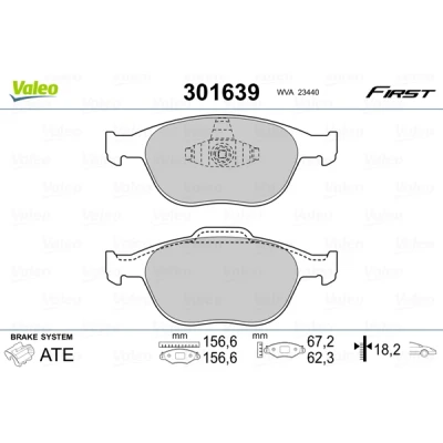 Afbeelding van Valeo Remblokset 301639