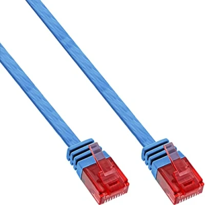 Afbeelding van InLine® Platte patchkabel, UTP, Cat. 6, blauw, 3m