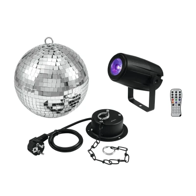 Afbeelding van Eurolite Discobal 20cm met motor en meerkleuren LED PST 5 QCL puntspot