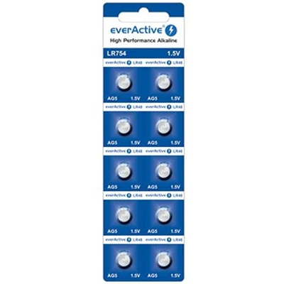 Afbeelding van 10 x alkaline mini everActive AG5 G5 LR754 LR48 battery
