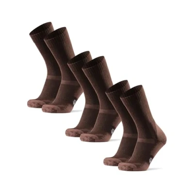 Afbeelding van DANISH ENDURANCE Wandelsokken, Ademende Merino Wollen Anti Blaar Kussentjes, Unisex, 3 Paar, Bruin 35 38