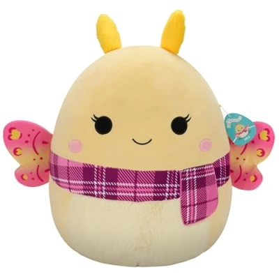 Afbeelding van Squishmallows Miry Yellow Moth W/Pink Plaid Scarf 50cm pluche