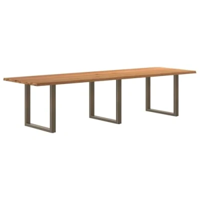 Afbeelding van vidaXL Eettafel rechthoekig 320x100x74 cm massief eikenhout lichtbruin