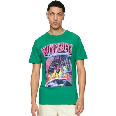Afbeelding van Mister Tee Wonderful Tshirt print, Heren, Maat: Large, Forest green