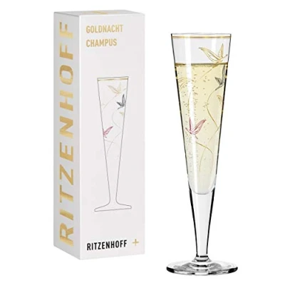 Afbeelding van Ritzenhoff 1071017 champagneglas, 200 ml, serie Goldnacht nr. 17, elegant designerstuk met echt goud, made in Germany