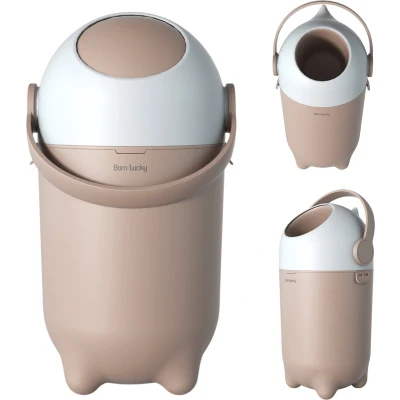 Afbeelding van Born Lucky Luieremmer Met Anti Geur Systeem Tot 25 Luiers (15L) Roze