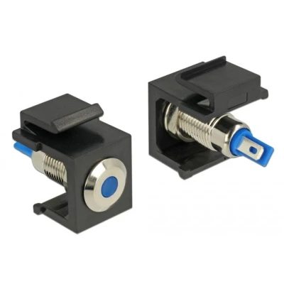 Afbeelding van Delock Keystone LED blauw 6 V plat, zwart