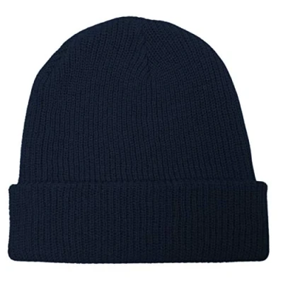 Afbeelding van GO HEAVY Lange beanie, uniseks, wintermuts, gebreide muts, donkerblauw, One size