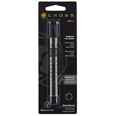 Afbeelding van Cross 8101 2 balpenvulling (lijndikte B = breed, onuitwisbaar) stuks zwart