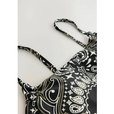 Afbeelding van Next Tropical Placement Tummy Control HIGH Badpak, Dames, Maat: 40, Black paisley bandana print
