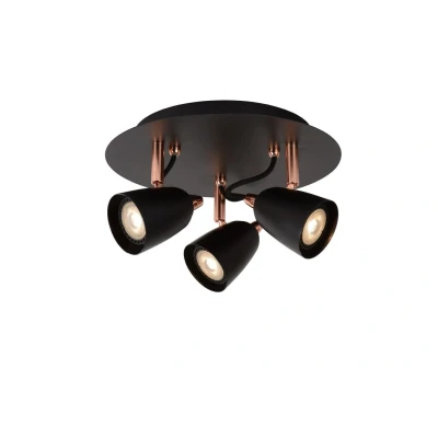 Afbeelding van Lucide RIDE LED Plafondspot Ø 10 cm Dimb. GU10 3x5W Koper