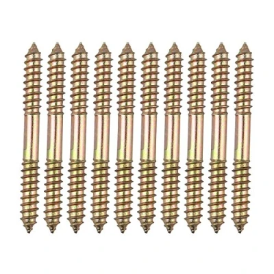 Afbeelding van HALJIA 10Pcs M8 x 80mm Dubbele Hoofd Einde Hout Naar Schroeven Zelftappende Draad Bouten Voor Meubels Bevestiging Deuvel