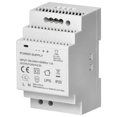 Afbeelding van Miratic Voeding voor DIN rail (2,5A, 60W 3 module)