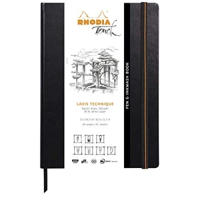 Afbeelding van Rhodia Touch Pen&amp;Inkwash book A4 wit papier
