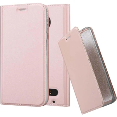 Afbeelding van Cadorabo Hoesje geschikt voor Motorola MOTO Z2 in CLASSY ROSE GOUD Beschermhoes met magnetische sluiting, standfunctie en kaartvakje Book Case Cover Etui