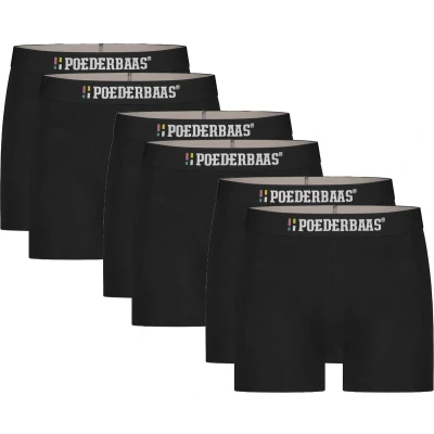 Afbeelding van Poederbaas Bamboo Boxershorts (6 pack) Zwart Maat M Boxershort Heren Onderbroeken Bamboe