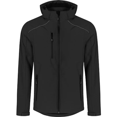 Afbeelding van Men&#039;s Softshell Outdoorjas met afneembare capuchon Black S