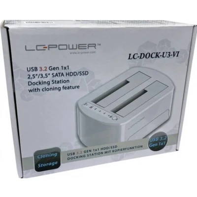 Afbeelding van LC Power DOCK U3 VI basisstation voor opslagstations USB 3.2 Gen 1 (3.1 1) Type micro B Wit