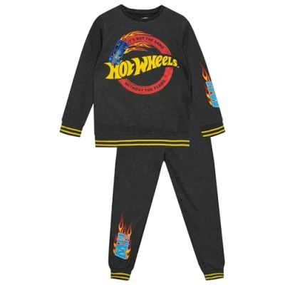 Afbeelding van Hot Wheels trui en joggingset Co set van sweatshirt joggingbroek voor jongens Raceauto trainingspak kinderen Leeftijden 3 tot 13 jaar Grijs 128