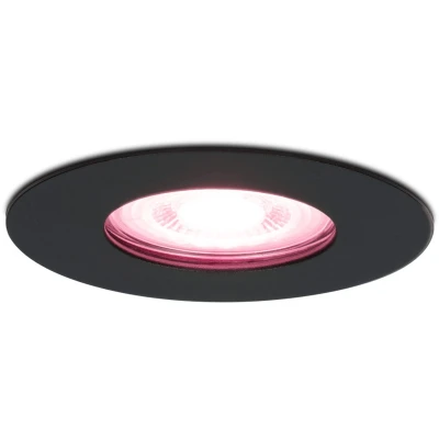 Afbeelding van Hoftronic Smart WiFi LED inbouwspot 5,5W Zwart Bari dimbaar RGBWW IP65 400lm Bedienbaar via App stem