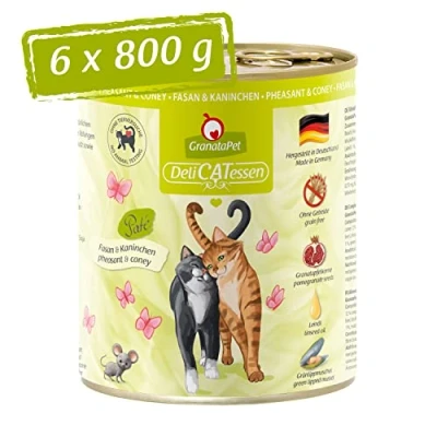Afbeelding van GranataPet DeliCATessen Fazant &amp; Konijn Nat Kat Voedsel 6 Blikjes van 800 g