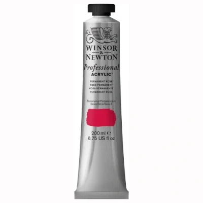 Afbeelding van Winsor &amp; Newton 2337502 Professionele acrylverf, hoge dekking, kunstenaarskwaliteit, lichtecht 200ml Tube, Permanent Rose