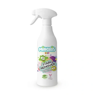 Afbeelding van Minoris Baby Vlekverwijderaar Biologische, Minerale &amp; Vegan Formule Geurvrij, Zacht voor Gevoelige Huid Veilig, Dermatologisch Getest Milieuvriendelijk 500 ml
