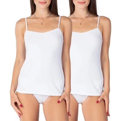 Afbeelding van Bellivalini Dames Onderhemd V hals Viscose BLV BLV50 218 UW 2Pack Wit XS