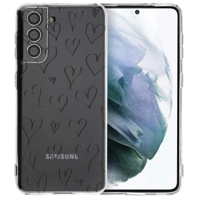 Afbeelding van Samsung Galaxy S21 Hoesje Siliconen en TPU (zacht) iMoshion Softcase/Backcover Daisy Flower Telefoonhoesje