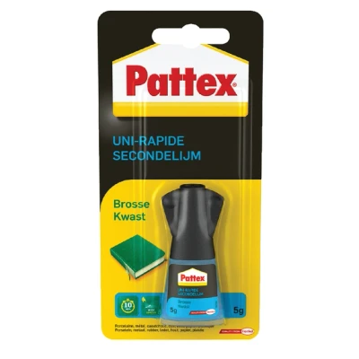 Afbeelding van Secondelijm Pattex met kwast flacon 5gram op blister