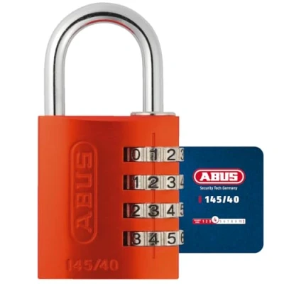 Afbeelding van ABUS Cijferslot 145/40 oranje kofferslot, kastslot en nog veel meer aluminium hangslot individueel instelbare cijfercode veiligheidsniveau 4