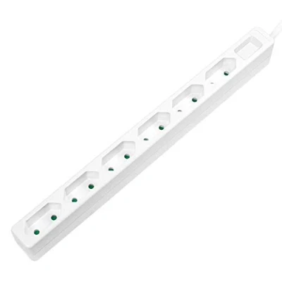 Afbeelding van Faconet® 6 voudige stekkerdoos smal 1,5 meter aansluitkabel wit