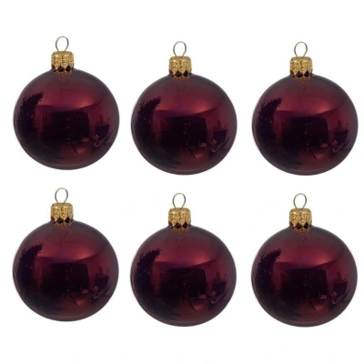 Afbeelding van Decoris Kerstballen 6 stuks donkerrood glas cm