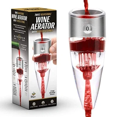 Afbeelding van Decanter Bar Amigos Wijn / Wine Decanteerder beluchter Wijnschenker Wijnbeluchter Druppelvanger Dropstop Wijnaccessoires Aerator accessoires karaf cadeau met vaderdag geschenk