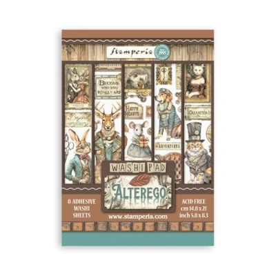 Afbeelding van Stamperia Washi pad voor plakboeken, albums, kaarten, bullet journals en meer, doorschijnend gemakkelijk te snijden, zuurvrij, perfect hobby&#039;s, ambachten geschenken (Alterego) (A5) (8