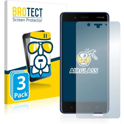 Afbeelding van BROTECT Screenprotector voor Nokia 8 Folie Beschermfolie Beschermglas transparant (3 Stuks)