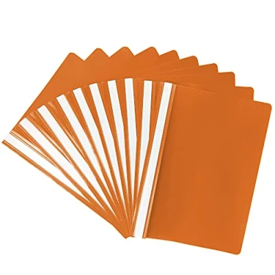 Afbeelding van Netuno 10 x snelhechtmappen van kunststof, DIN A4, schoolsnelhechters met labelstrips, transparante plastic nietjes, gekleurd, glashelder voorblad voor school, kantoor, thuis, ordner, dossiers om op