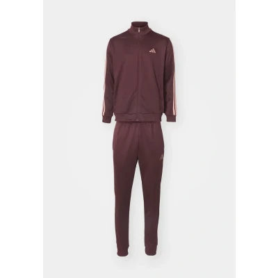 Afbeelding van adidas Sportswear Basic Stripes SET Trainingspak, Heren, Maat: Medium, Aurora ruby