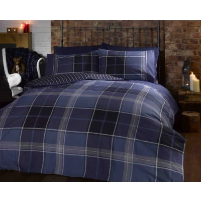 Afbeelding van Argyle beddengoedset blauw, polykatoen, tweepersoonsbed