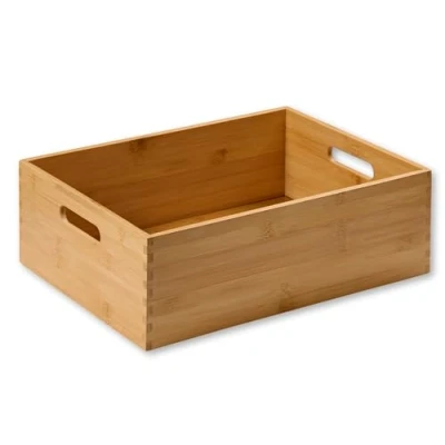 Afbeelding van Kesper Opbergdoos, stapelbaar, materiaal: FSC® gecertificeerd bamboe, afmetingen: B 38,5 x D 28,5 H 13 cm, kleur: bruin 57511